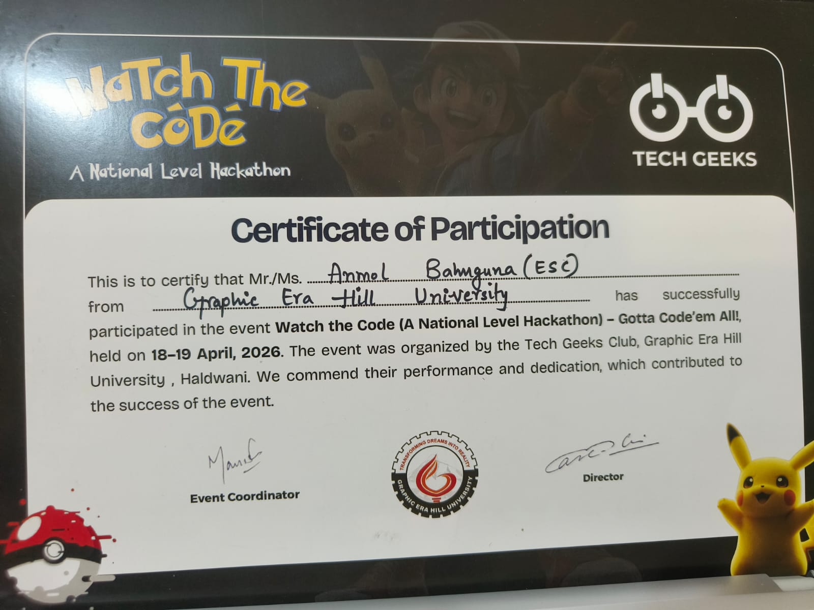 Watch The Code 2026 certificate or event image